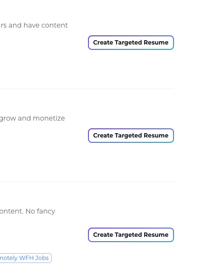 Create a targeted resume with one click and apply to jobs with ease